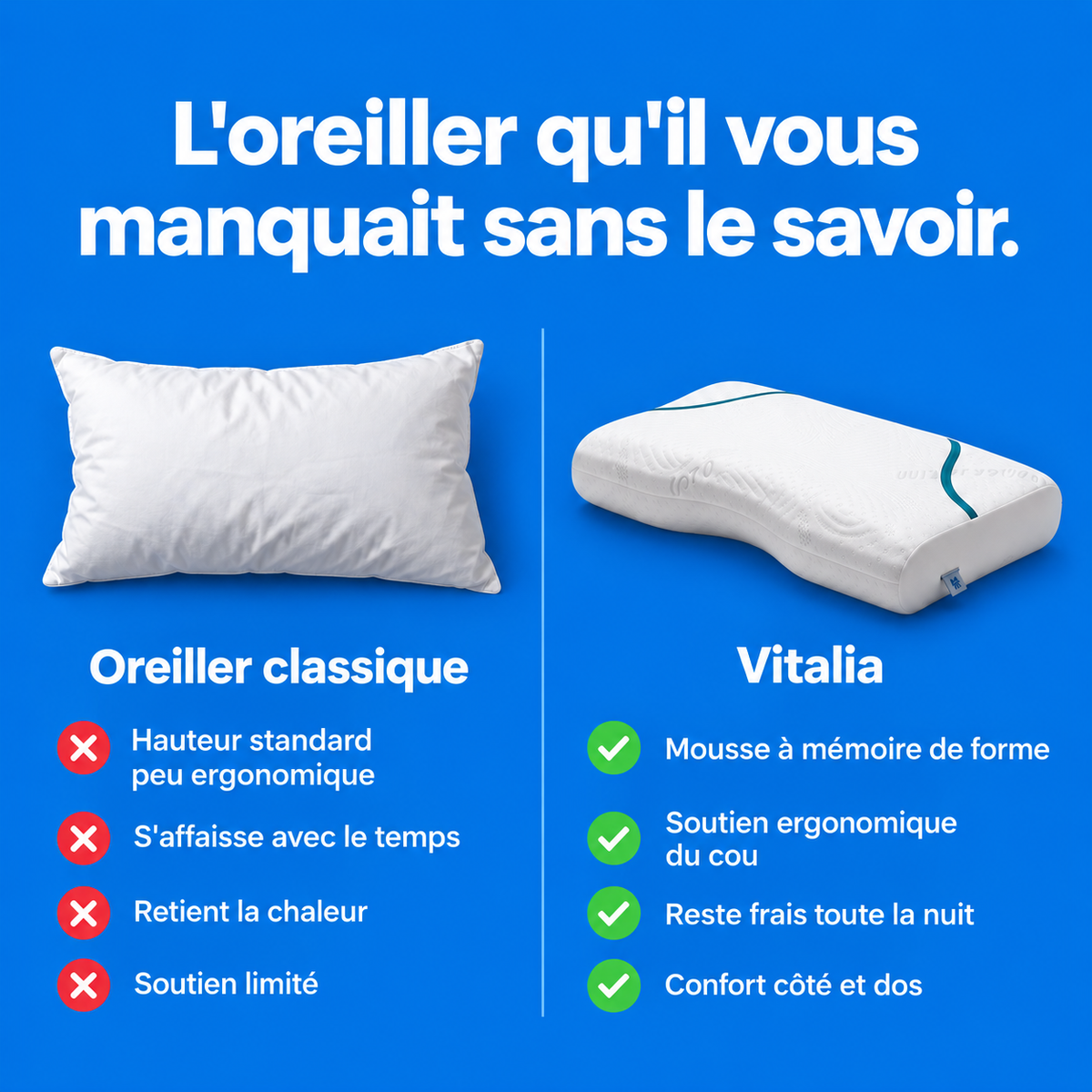 Oreiller morpheo  ergonomique